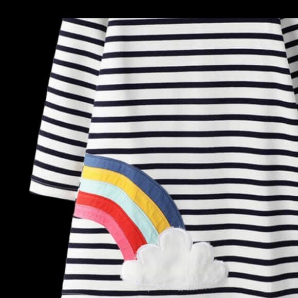 NEW Girls Hooded Long Sleeve Dress Rainbow Applique PLEASE READ DESCRIPTION - Picture 2 of 4